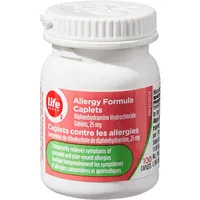 Allergy Formula Caplets Diphenhydramine Hydrochloride Tablets 25 mg Antihistamine