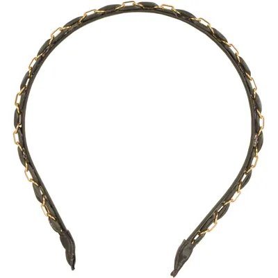Olive headband with chain detail