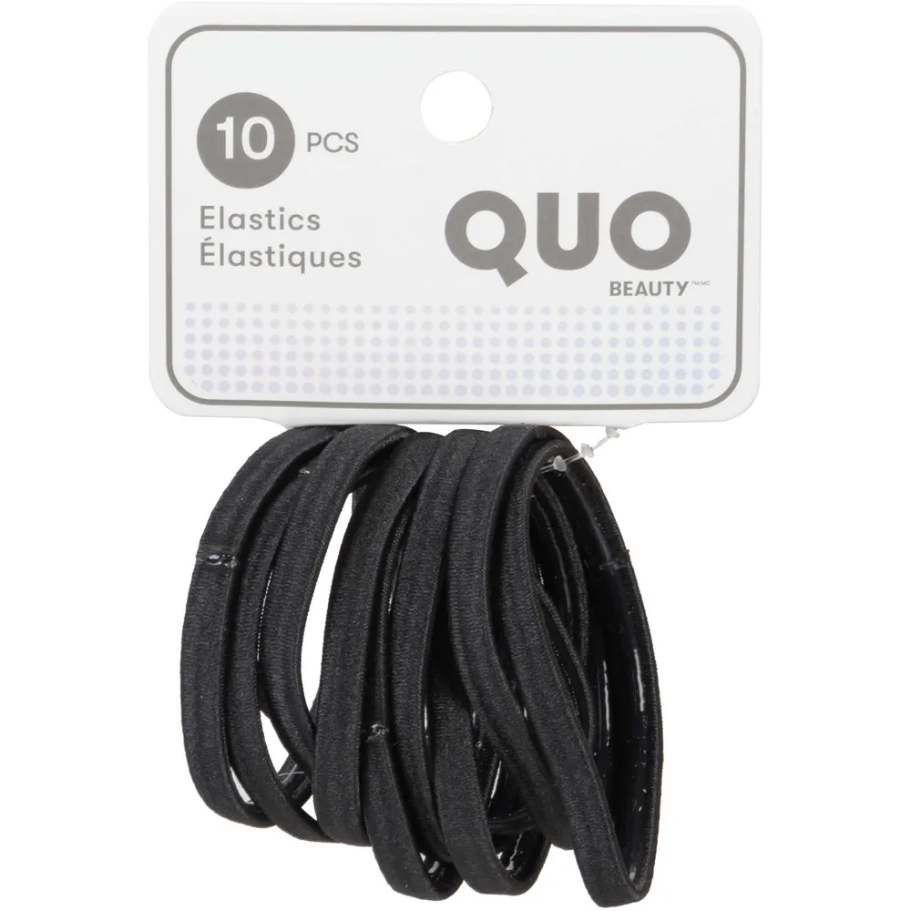 10 Pack No Slip Grip Elastics Black