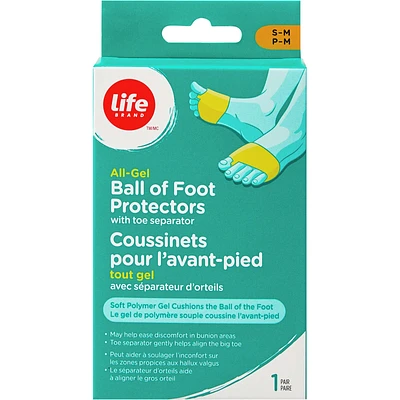 All Gel Ball of Foot Protectors with Toe Separator