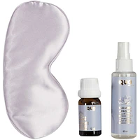 Calming Wellness Set
Sleeping Eye Mask 
Pillow Spray (Lavender Vanilla) 
Diffuser oil blend (Lavender Vanilla)