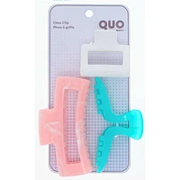 QB 3PK Claw Clip Set Asst Pink