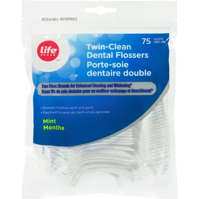 Twin Clean Dental Flossers, Mint