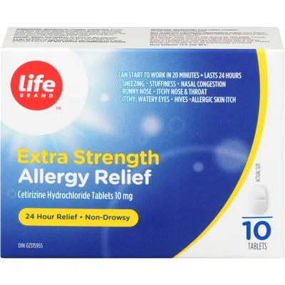 EXTRA STRENGTH ALLERGY RELIEF
Cetirizine Hydrochloride Tablets
