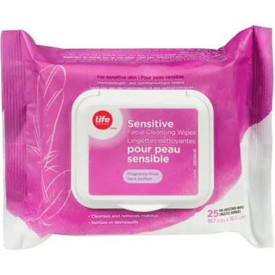 Sensitive Facial Cleansing Wipes, Fragrance-Free