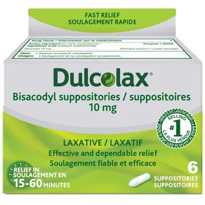 Dulcolax Medicated Laxative Suppositories CONSTIPATION RELIEF IS HERE! 