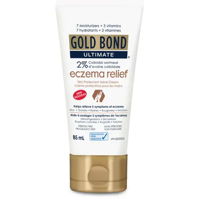 Gold Bond Ultimate Skin Protectant Eczema Relief Hand Cream - 85 ml Tube - Relieves Symptoms Associated with Eczema Including Rashes, Itching, & Irritation – Steroid Free, Fragrance Free & Dermatologist tested – For Men and Women