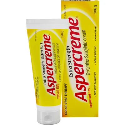 Aspercreme Extra Strength Arthritis Relieving Cream, 106 g, Temporarily Relieves Aches & Pains Due to Backache/Lumbago, Muscle Strain/Sprains, Bruises & Arthritis or Rheumatism