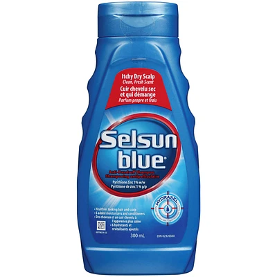 Selsun Blue Itchy Dry Scalp Anti-Dandruff Shampoo, Clean, Fresh Scent, For Itchy, Dry, Flaky, Scaly Scalp Associated with Dandruff & Seborrheic Dermatitis