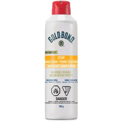Clear Powder Spray - Odour Control, Wetness Protection - Refreshing & Absorbing - Invisible Application, No Mess or Residue - Aloe & Ginger Root Extract, Clean Scent, Talc-Free