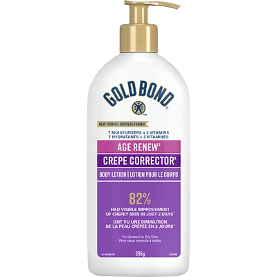 Gold Bond Age Renew Crepe Corrector Body Lotion, 396g Pump, Crepey Skin Lotion With Omega Fatty Acids, Antioxidants and Botanicals to Visibly Firm, Tighten and Hydrate Dry, Crepey Skin