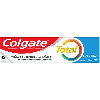 Colgate Total Whitening Toothpaste, 120 mL, Gel