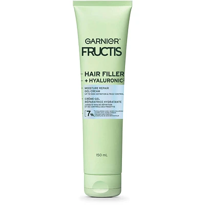Fructis Hair Filler + Hyaluronic Acid Moisture Repair Sulfate-Free Cream-Gel, for Curly and Wavy Hair, Locks In Moisture & up to 100 Hours of Frizz Control