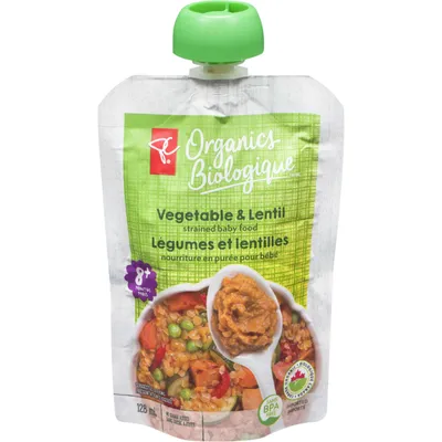 Strained Baby Food  Vegetable & Lentil