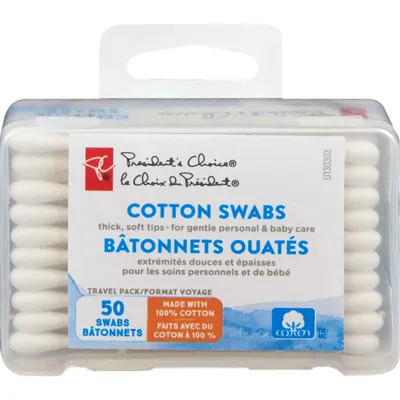 President's Choice Cotton Swabs Travel Pack - 50 count