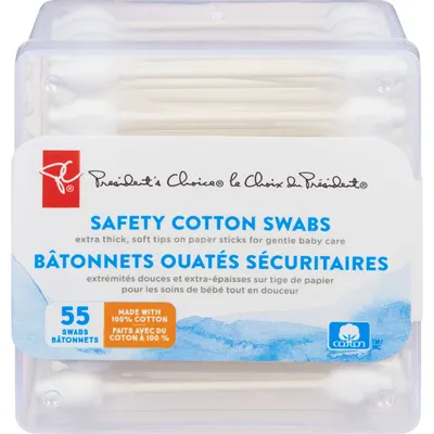 President's Choice Safety Cotton Swabs - 55 count