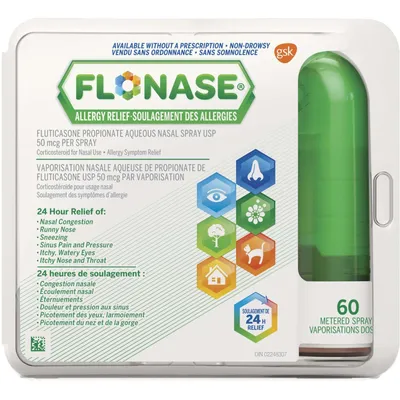 Flonase Allergy Nasal Spray, 24-Hour All-In-One Allergy Relief, Non-Drowsy