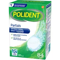 Polident Daily Denture Cleanser for Partials Triple Mint Fresh 84 tablets