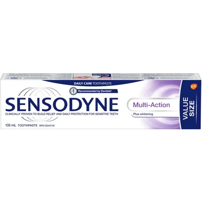 Sensodyne Multi Action toothpaste for sensitive teeth, Whitening, VALUE size