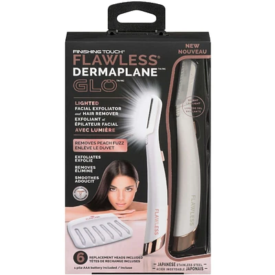 Dermaplane Glow Facial Exfoliator & Hair Remover With 6 Replacement Heads