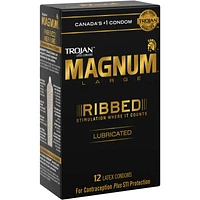 Magnum Ribbed Large Size Lubricated Condoms