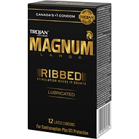 Magnum Ribbed Large Size Lubricated Condoms