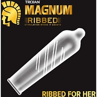 Magnum Ribbed Large Size Lubricated Condoms