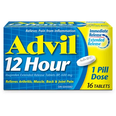 Advil 12 Hour Tablets for Extended Pain Relief, 600 mg Ibuprofen