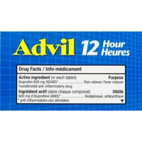 Advil 12 Hour Tablets for Extended Pain Relief, 600 mg Ibuprofen
