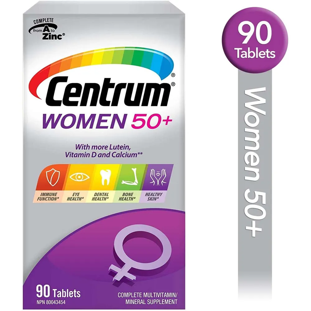 Centrum Women 50+ Multivitamin and Multimineral Supplement Tablets, 90 Count