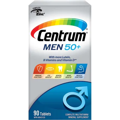 Centrum Men 50+ Multivitamin and Multimineral Supplement Tablets, 90 Count
