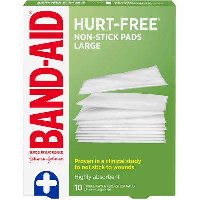 HURT-FREE Non-Stick Pads Large, 7.6 Centimetres by 10.1 cm, 10 Pads