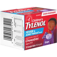 Children's Medicine Fever and Sore Throat, Chewables, Grape