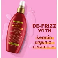 Frizz-Free + Keratin Smoothing Oil Miracle Gloss Spray, 5 in 1, De-frizz Hair, Shiny Hair, Keratin, Argan Oil