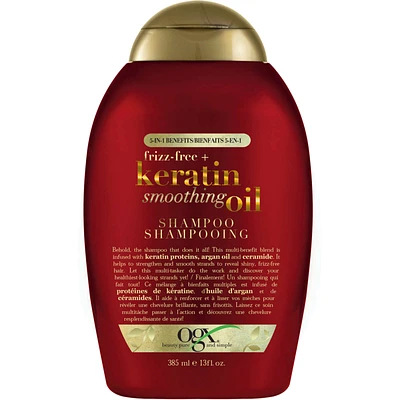 Frizz-Free + Keratin Smoothing Oil Shampoo, 5 in 1, for Frizzy or Shiny Hair