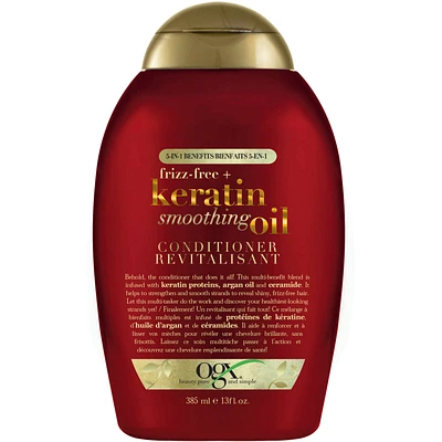 Frizz-Free + Keratin Smoothing Oil Conditioner, 5 in 1, for Frizzy Hair, Shiny Hair