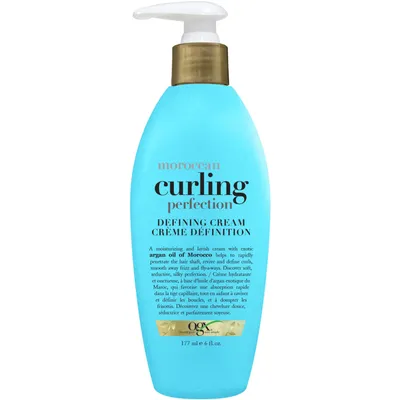 Argan Oil of Morocco Curling Perfection Curl-Defining Cream, Hair-Smoothing Anti-Frizz Cream to Define All Curl Types & Hair Textures, Paraben-Free, Sulfated-Surfactants Free