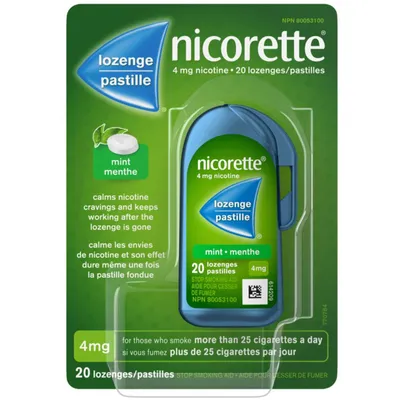 Nicotine Lozenges, 4mg, Mint, 20 Count