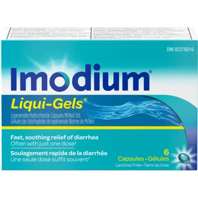 Imodium Diarrhea Relief, Liqui-Gels, 6 Count