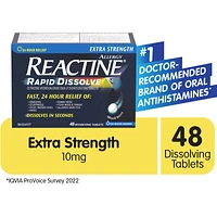 Reactine Rapid Dissolve Allergy Relief, Extra Strength, 48 Tablets