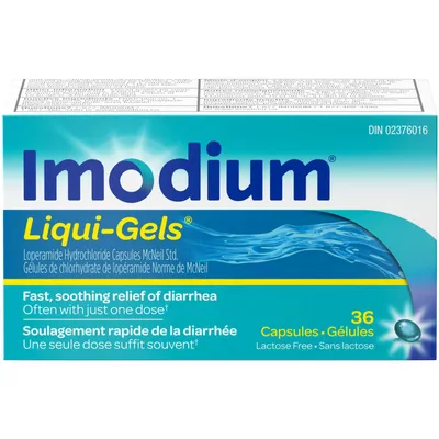 Imodium Diarrhea Relief, Liqui-Gels, 36 Count