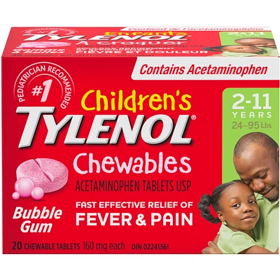 Children's Medicine, Fever & Pain, Chewable, Bubble Gum