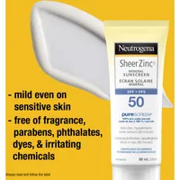 Body Sunscreen SPF 50, Sheer Zinc Mineral Sunscreen