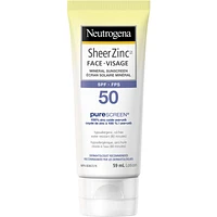 Face Sunscreen SPF 50, Sheer Zinc Mineral Sunscreen