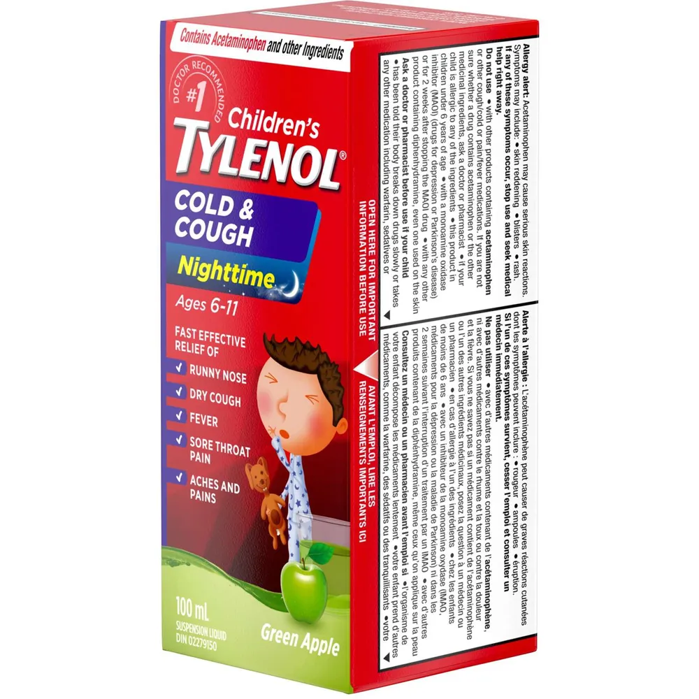 Children’s Medicine Cold & Cough, Nighttime, Green Apple