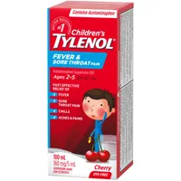 Children's Medicine Fever & Sore Throat Pain Liquid, Cherry