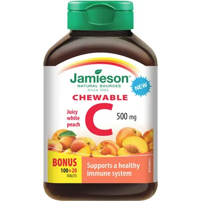 Chewable Vitamin C 500 mg White Juicy Peach