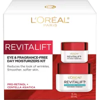 Revitalift Anti Wrinkle + Firming Anti Aging Skincare Kit Day Moistruizer and Eye Cream with Pro Retinol and Centella Asiatica