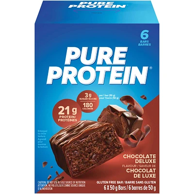 Pure Protein Bars, Chocolate Deluxe, Gluten Free Snack Bars