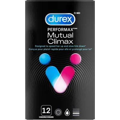 Durex Mutal Climax Condoms, Ribbed & Dotted Condoms with Delay Gel